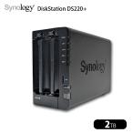 Synology DiskStation DS220+ 高性能 2ベイNAS デュアルコア(Intel Celeron J4025) メモリ2GB HDD2TB（1000GB×2）付属 フロントパネル欠品