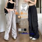  брюки-карго женский длинные брюки талия резина шнур широкий брюки милитари брюки тонкий лето ... casual низ свободно body type покрытие 