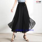 ショッピングガウチョ シフォンパンツ ガウチョパンツ バギーパンツ ワイドパンツ 八分丈 アンクル丈 ボトムス レディース