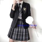 ブレザー 女子学生用 生 5点セット  スカート シャツ ネクタイ バッジ  学生服 セーラー服 スクール 高校生制服 入学式 卒業式 学園祭 文化祭