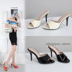 ミュールサンダルクリアミュール ハイヒールミュールパンプス春夏 ビーチサンダル ピンヒール オープントゥ ミュールレディース 美脚 30代40代通勤 22cm〜26.5cm