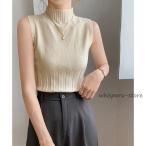 ノースリーブニット トップス ハイ�