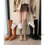 ニーハイブーツ ロングブーツ スエード調