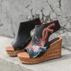 ショッピングウェッジソール ウェッジソール サンダル オープントゥ 本革 ウエッジソール サンダル レディース サンダル 厚底 サンダル 疲れない 夏 おしゃれ ハイヒール ヒールサンダル