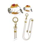 ショルダーストラップ モフサンド スイーツにゃん ストラップ かわいい もふもふ 猫 ねこ マルチリング ストラップホルダー スマホストラップ 全機種対応