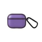 ショッピングairpods proケース AirPods Pro3 ケース 耐衝撃 指紋防止 エアーポッズ プロ3 第3世代 クリア パープル おしゃれ イヤホンケース カラビナ付き マット 落とさない 落下防止 カバー