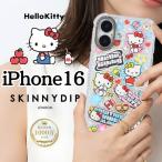 iPhone 16 ケース キティ クリア アイフォン16 サンリオ KITTY かわいい キャラクター ラメ グリッター ソフト 耐衝撃 公式 SKINNYDIP カバー スマホケース