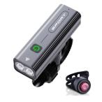 BOSIWO 自転車 ライト 大容量2600mAh 1000ルーメン USB充電式 LEDヘッドライト「3in1機能搭載」 自転車ヘッドライト テールライト付き ３つ調光モー