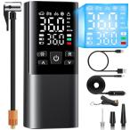 ショッピンググッズ 自転車 空気入れ 電動空気入れ バイク 車 仏/英/米式バルブ対応 最大圧力150PSI 高速充填 自動停止 6000mAh大容量電池 コードレス