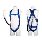 藤井電工(Fujii Denko) 新規格 フルハーネス ライトハーネス 〔ノビロンランヤード1本付〕 青 Mサイズ TH-510-NV93SV