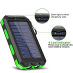 モバイルバッテリー 30000mAh 大容量 ソーラー太陽光充電 パワーバンク ソーラー充電器 スマホ アウトドア 防塵 耐衝撃 iPhone Android LEDライト B51 outlet