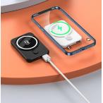 MagSafe対応 磁気吸着 QIワイヤレス充電器 モバイルバッテリー 大容量 10000mAh 5W急速充電 超小型 スマホ充電器 iPhone12 13 Pro Max マグネット充電 C03