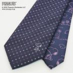 スヌーピー ネクタイ ポリエステル100% マイクロ小紋柄 紺 プレゼント 父の日