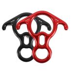 TRIWONDER 50kN エイト環 レスキューエイト 登山 ロッククライミング 懸垂下降減速器 空中作業 エイトカン (ブラック+レッド