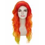 Wigs2you 仮装 ウィッグ H-5312 グラデーション 赤オレンジ ロングヘア フルウィッグ コスプレ  かつら  パーティーウィッグ  スタンダード Mサイズ