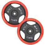 赤ラバー プレート 15kg (2枚) 《返品・交換不可》 / WILD FIT （ワイルドフィット）