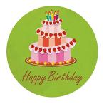 ケーキがおしゃれな お誕生日シール（40枚入）10枚入×4シート k-018 バースデーケーキギフトシール