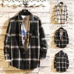 ショッピングネルシャツ シャツ チェック柄 ネルシャツ トップス カジュアルシャツ 長袖 メンズ ファッション 春 秋