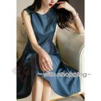 ワンピース レディース 40代 きれいめ 膝丈ワンピース 春夏 ノースリープワンピース Aラインスカート 着痩せ オシャレ結婚式ドレス 通勤 大人上品 30代 50代