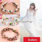 花冠ウェディングカチューシャ森ガールひまわり花かんむり薔薇ヘッドドレス安い髪飾りブライダル花輪造花手作りビーチ旅行リゾート結婚式撮影