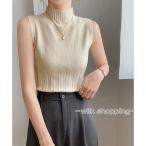 ノースリーブニット トップス ハイ�
