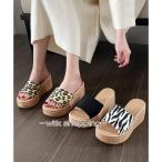 厚底サンダル ウエッジソールサンダル美脚