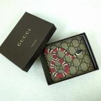 GUCCI グッチ キングスネーク プリント 二つ折り財布 GGキャンバス レザー イタリア製