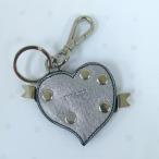 PRADA プラダ レザー シルバー ハート キーリング キーホルダー