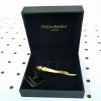  Yves Saint-Laurent галстук булавка черный серебряный Gold цвет сделано в Японии 