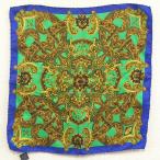  следы lie Versace pocket square шелк 100%ba блокировка рисунок зеленый синий Италия производства 