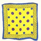  Gianni Versace pocket square шелк 100% точка рисунок желтый синий Италия производства 