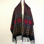 フェンディ マフラー ストール 100% アクリル ブラウン ブラック レッド　190cm x 50.5cm イタリア製