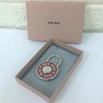 ショッピングMIUMIU ミュウミュウ Miu Miu 南京錠 キーホルダー キーリング レッド シルバーカラー イタリア製