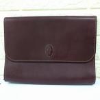 カルティエ クラッチバッグ マストライン レザー ボルドー ゴールド金具 ヴィンテージ イタリア製