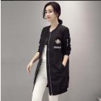 大きいサイズ ブルゾン アウター レディース ファッション ぽっちゃり おおきいサイズ MA-1 ロング丈 ワッペン付き ライトアウター  秋冬