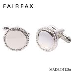フェアファクス FAIRFAX カフスボタン 丸型 鏡面仕上 ケース付 シルバー アメリカ製 カフリンクス レバー式 |バレンタイン プレゼント 祝い