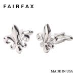 ショッピングリモートワークアクセサリー フェアファクス FAIRFAX カフスボタン 百合の紋章 ケース付 シルバー アメリカ製 カフリンクス レバー式 |クリスマス プレゼント 祝い
