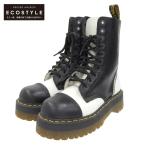 DR. MARTENS ドクターマーチン CRAZY BOMB レースアップブーツ シューズ メンズ ブラック ホワイト レザー UK6 AW006 GC07K