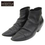 SAINT LAURENT PARIS サンローランパリ サイドジップブーツ ショートブーツ レディース 黒 レザー 40 581956