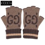 美品 GUCCI グッチ 726586 3G344 フィンガーレス カシミヤ 手袋 / グローブ M 21.5cm ブラウン メンズ