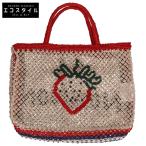 美品/ Mademoiselle NON NON マドモアゼルノンノン xTHE JACKSONS いちごデザイン カゴ トートバッグ レディース