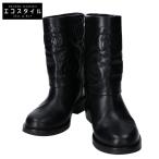 CHANEL シャネル G31923 ココマーク カメリア プレーントゥ レザー ブーツ 37C ブラック レディース