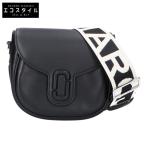 ショッピングmarc 美品/  MARC JACOBS マーク ジェイコブス 2S3HMS003H03 ロゴストラップ レザー ショルダーバッグ ブラック レディース