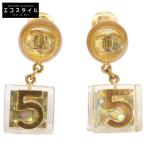 CHANEL シャネル 97P ホログラム ココマーク 5 キューブ イヤリング クリアxイエローゴールド レディース アクセサリー