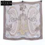 ショッピングHERMES 美品 HERMES エルメス Doigts de Fee 妖精の指 シルク スカーフ ブラウン レディース