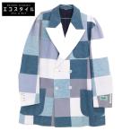 DOLCE&GABBANA ドルチェアンドガッバーナ ブルー系 パッチワーク テーラードジャケット ブルー系 48 ジャケット リネン メンズ 中古