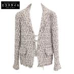 国内正規   CHANEL シャネル 04A P24504V15039 カールラガーフェルド ファンタジーツイード ジャケット 40 ピンクxグレー レディース