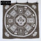 美品/  HERMES エルメス サーベル飾袋 フリンジ カレH80 シルク100％ スカーフ カーキ レディース