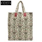 GUCCI グッチ ガーデン キャンバス レザー トートバッグ レディース グリーン系