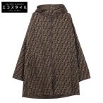 国内正規 FENDI フェンディ FAA618 A79P ズッカ柄 リバーシブル ナイロン フーディジャケット 44 ブラウンｘブラック メンズ